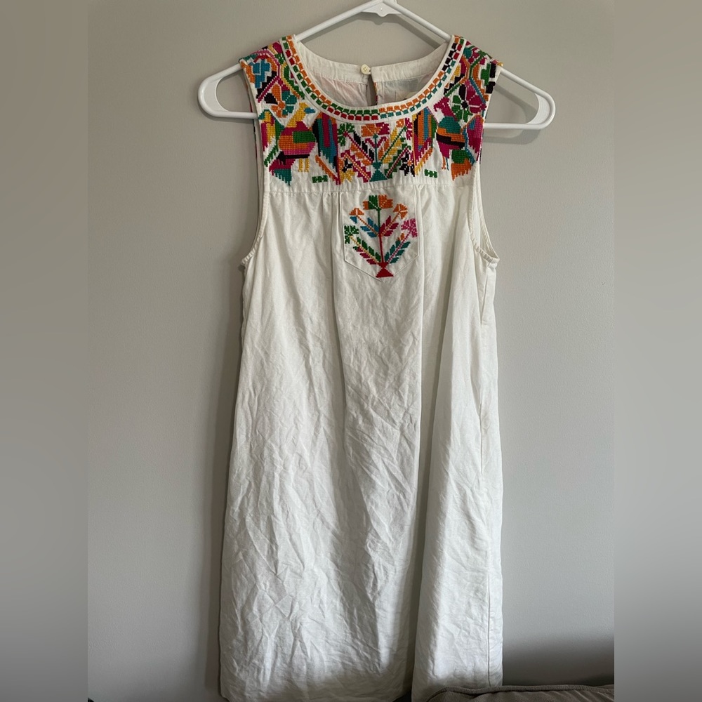White embroidered Madewell dress